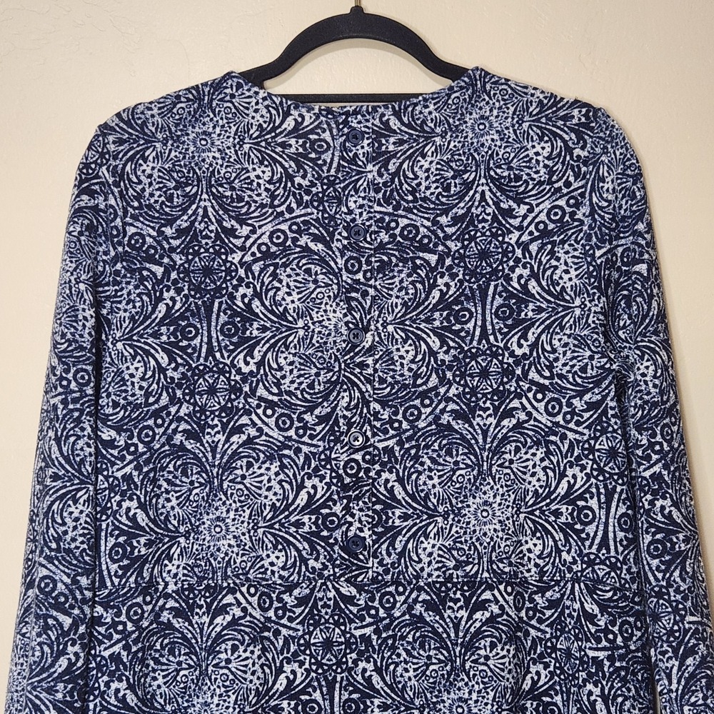 Chicos Blue Long Sleeve Tunic Pockets Size 1P Medium Petite - Picture 6 of 6